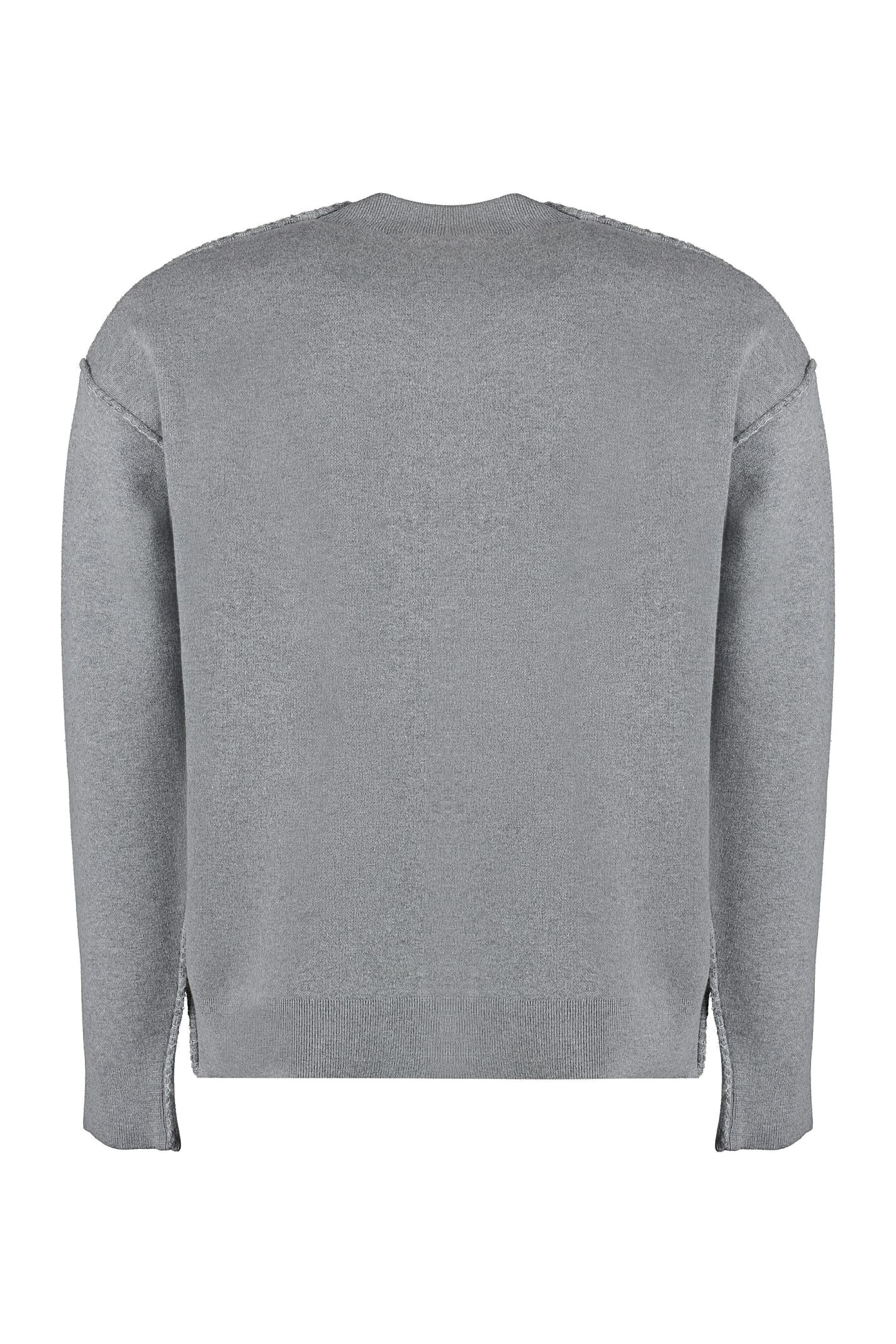 Shop Off-white Knit Cotton Blend Pullover In Grey
