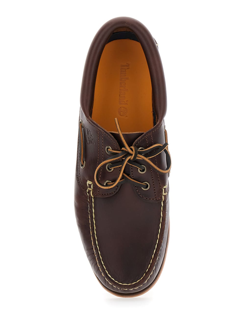 Timberland Brown Boat Loafers With Two-tone Laces In Brown