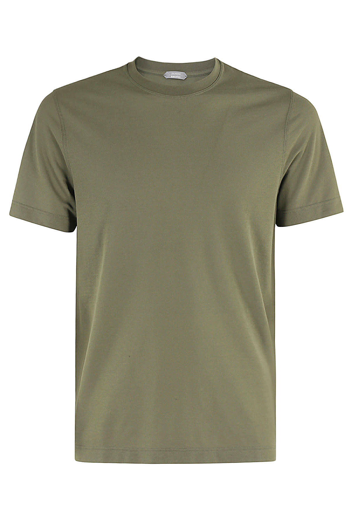 Shop Zanone T Shirt Mc Slim Fit Ice Cotton In Verde