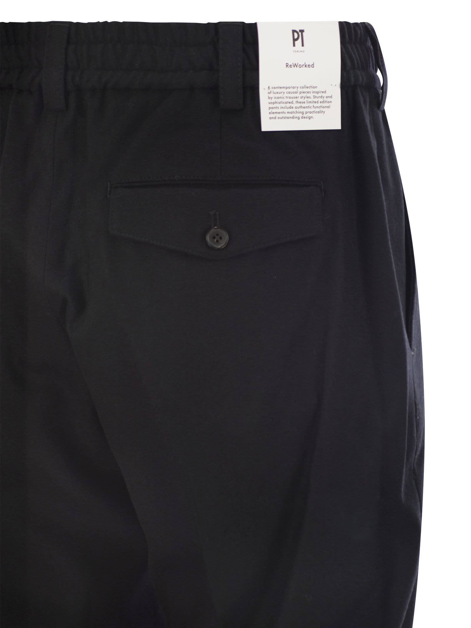 Pt Torino Blue Virgin Wool And Cashmere Trouser In Blue