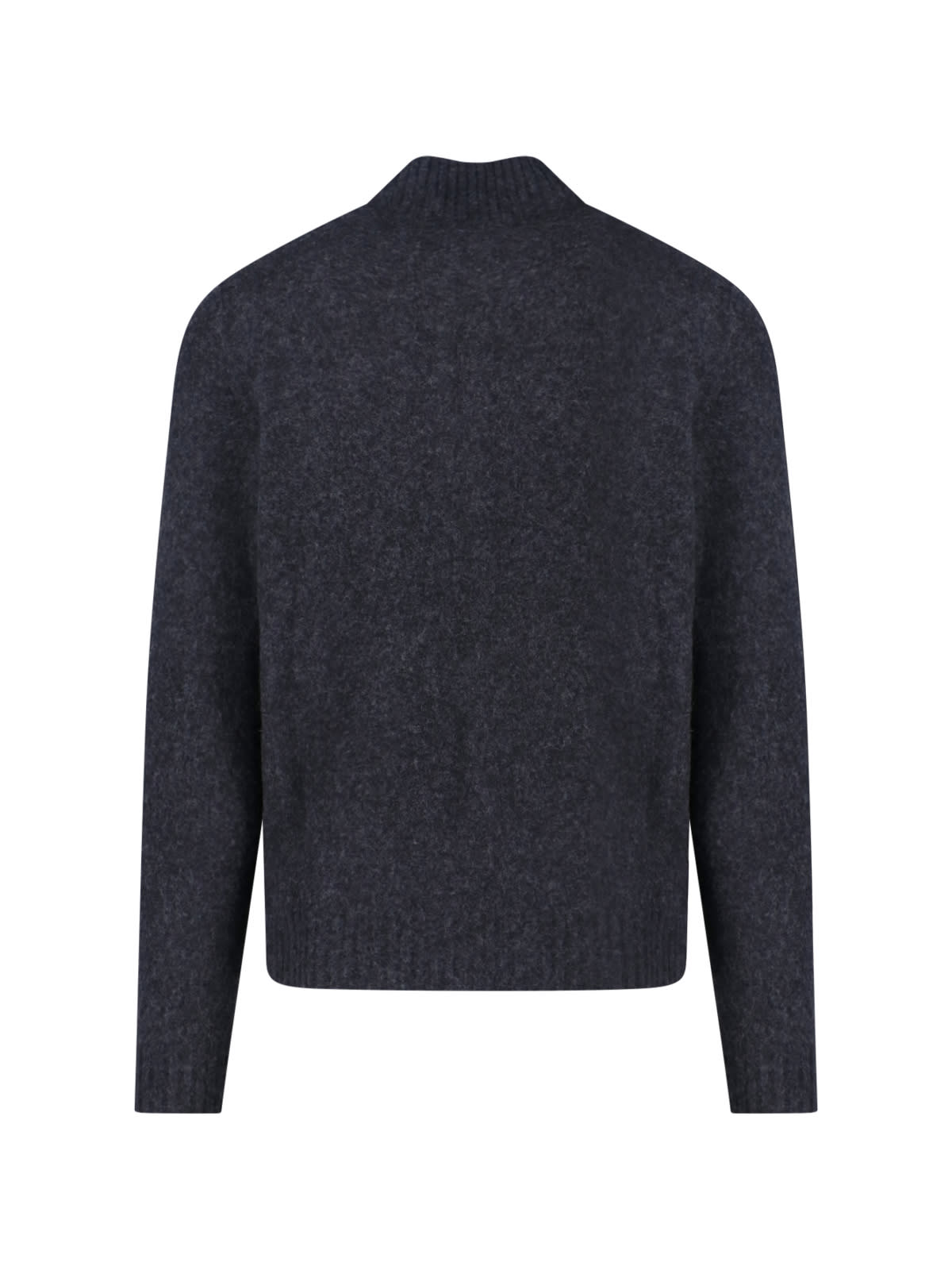 Drumohr Ribbed Crewneck Sweater Featuring Fitted Cuffs In Blue