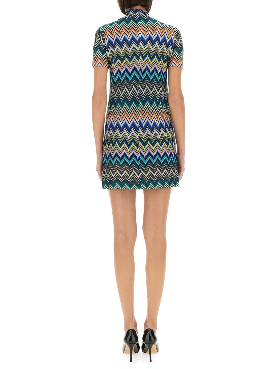 Shop Missoni Mini Dress In Multicolour