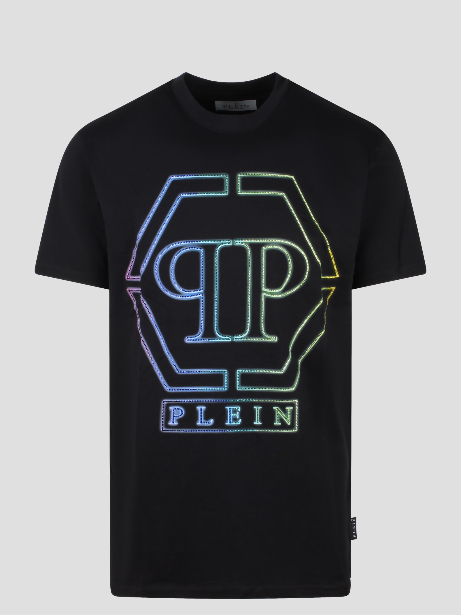 Philipp Plein Embroidered Round Neck Ss Hexagon T-shirt
