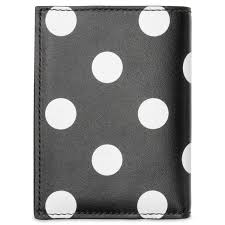 Comme Des Garçons Pola Dot Printed Wallet In Black