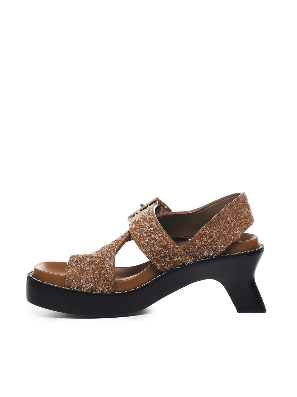 Shop Loewe Ease Sandals In Calfskin In Brown