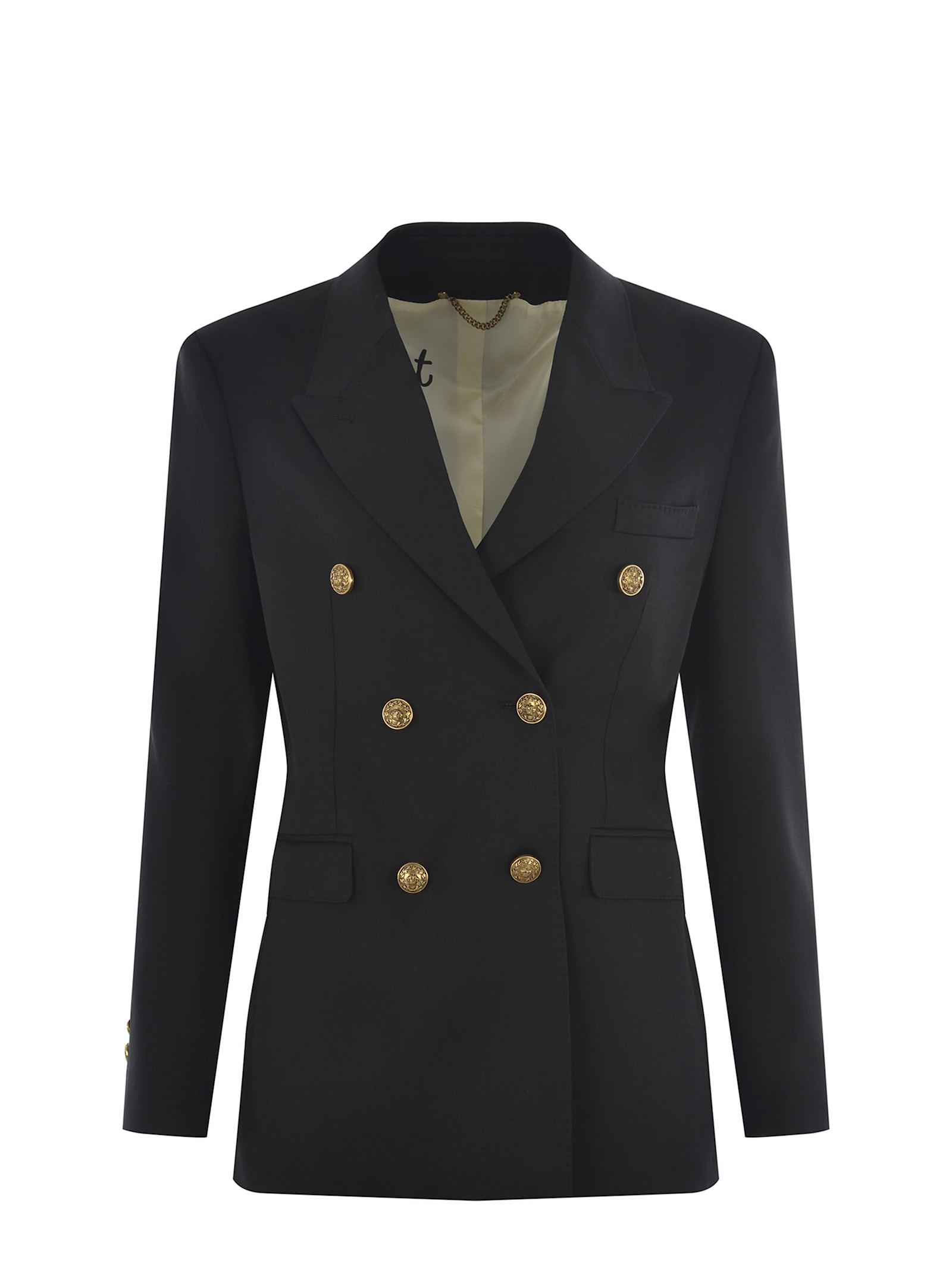 Shop Golden Goose Double-breasted Jacket  Star In Gambardine In Black