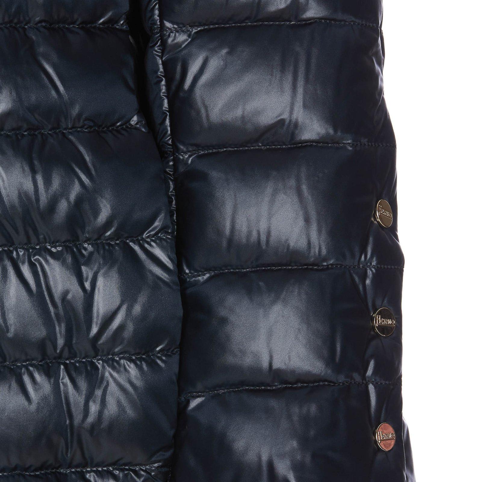 Shop Herno Mock Neck Puffer Jacket In Blue