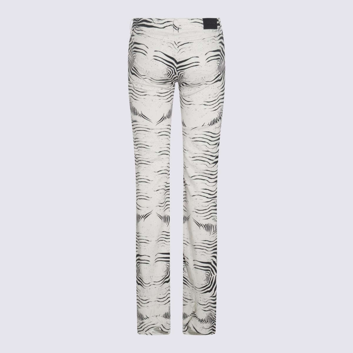 ROBERTO CAVALLI WHITE AND BLACK COTTON DENIM JEANS