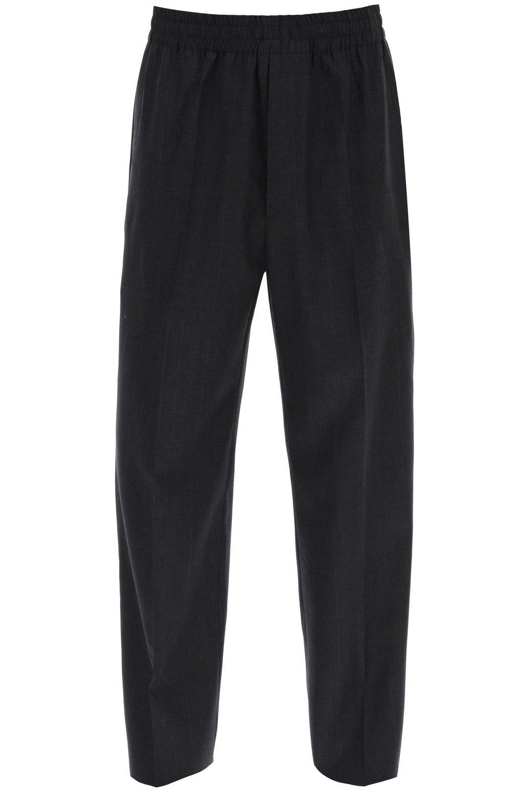 Elasticated Waistband Straight-leg Trousers