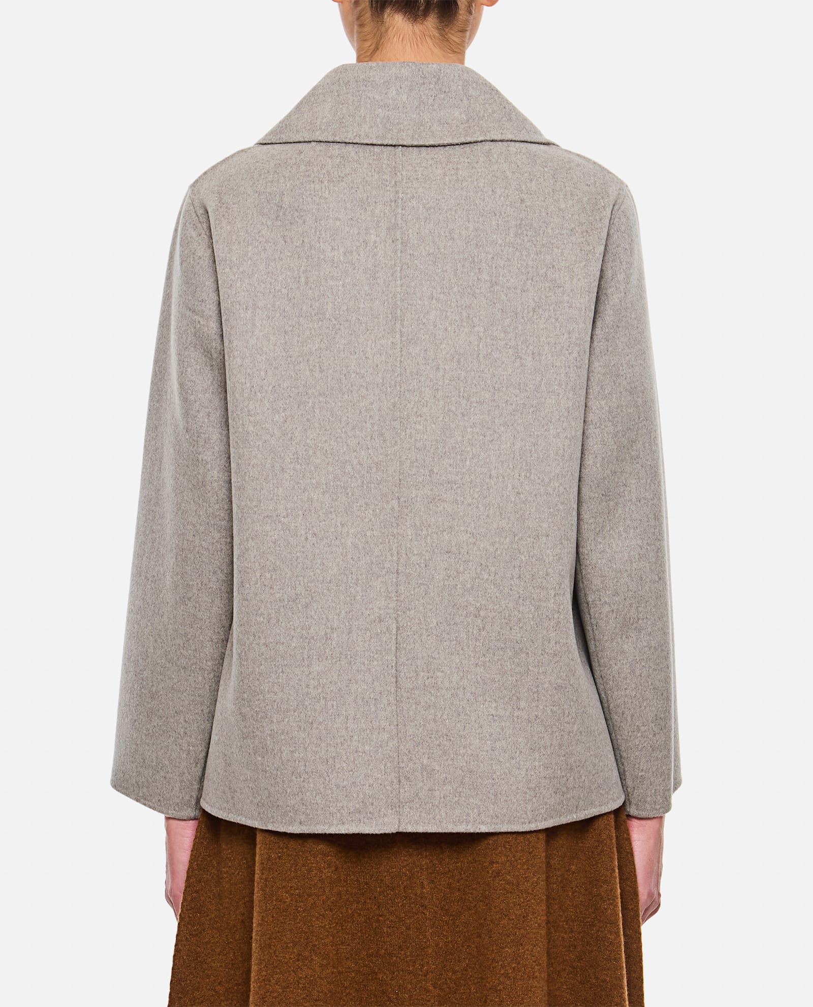 's Max Mara Margot Peacot With Gold Botton In Grey