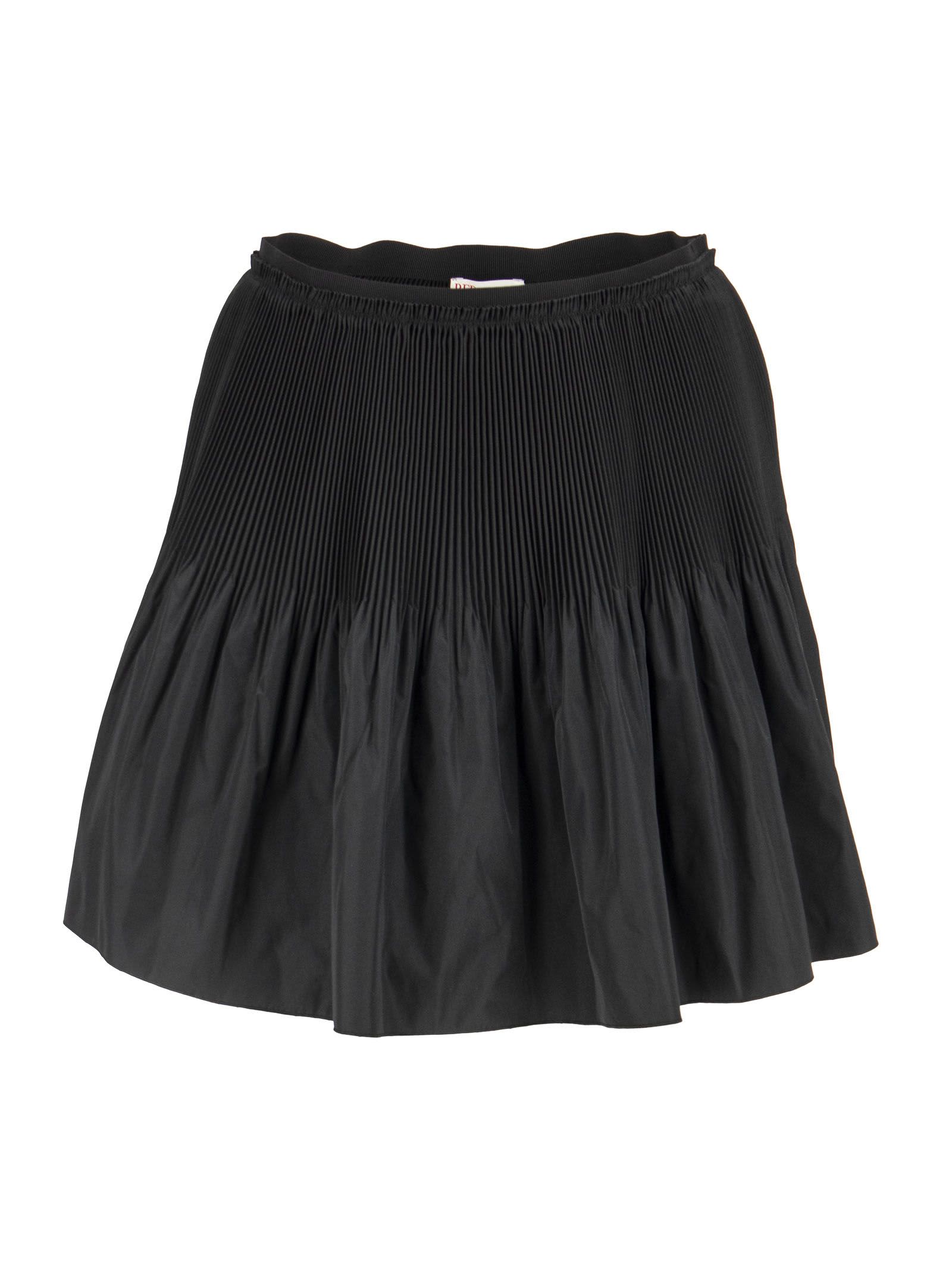 RED Valentino Pleated Mini Skirt With Techno Fabric