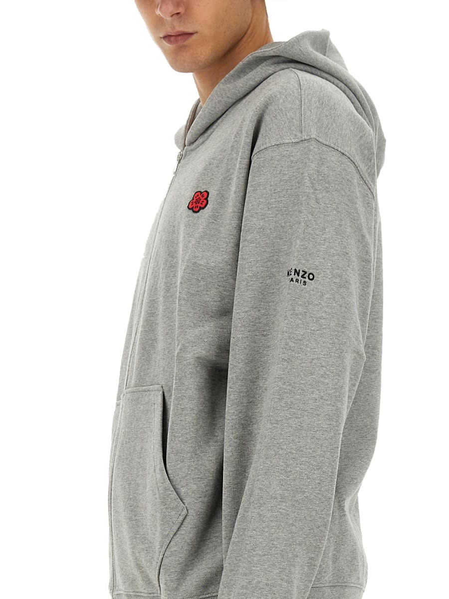 Shop Kenzo Flower Boke Sweatshirt In Grey