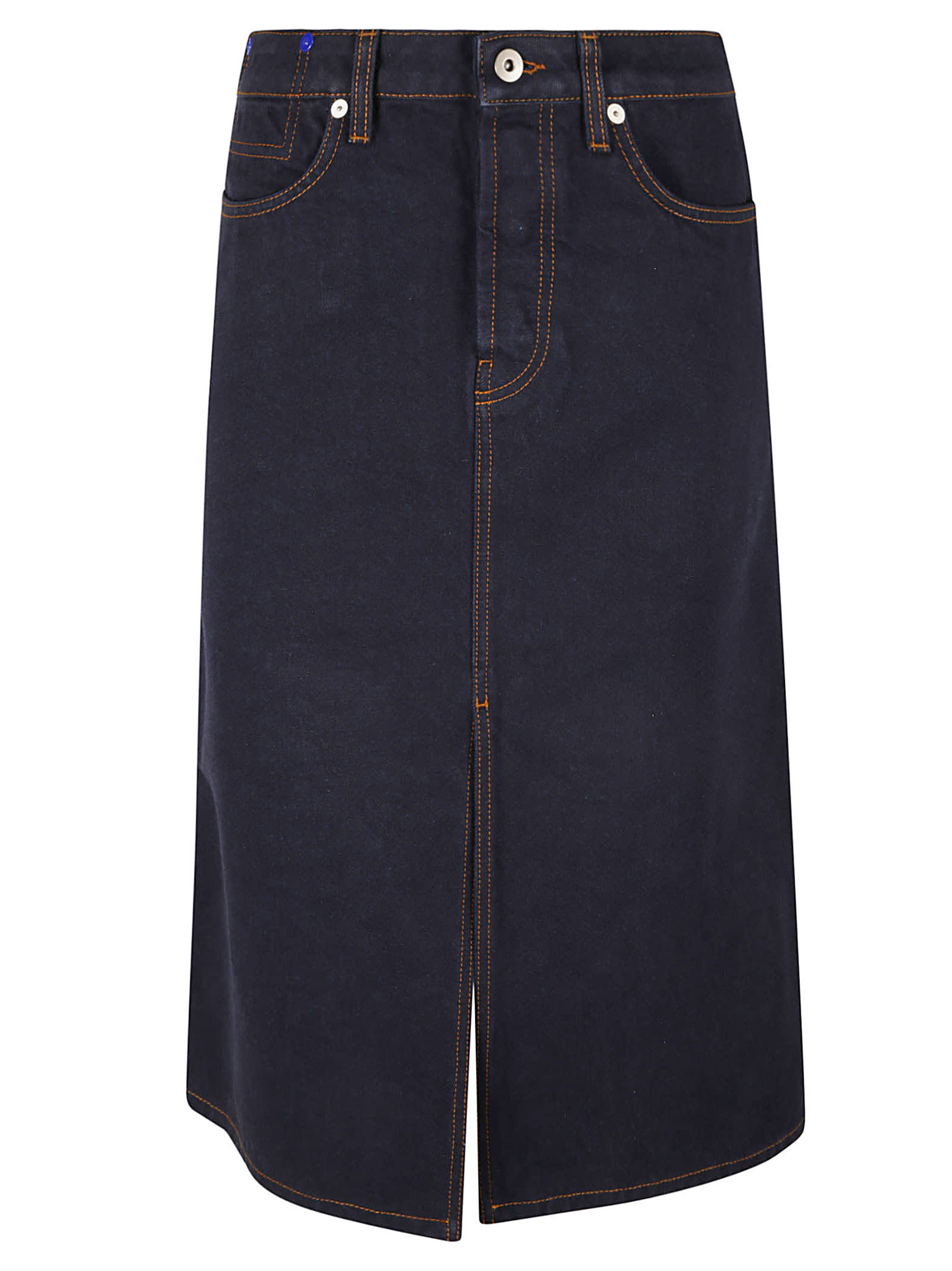 Shop Burberry Denim Skirt In Indigo