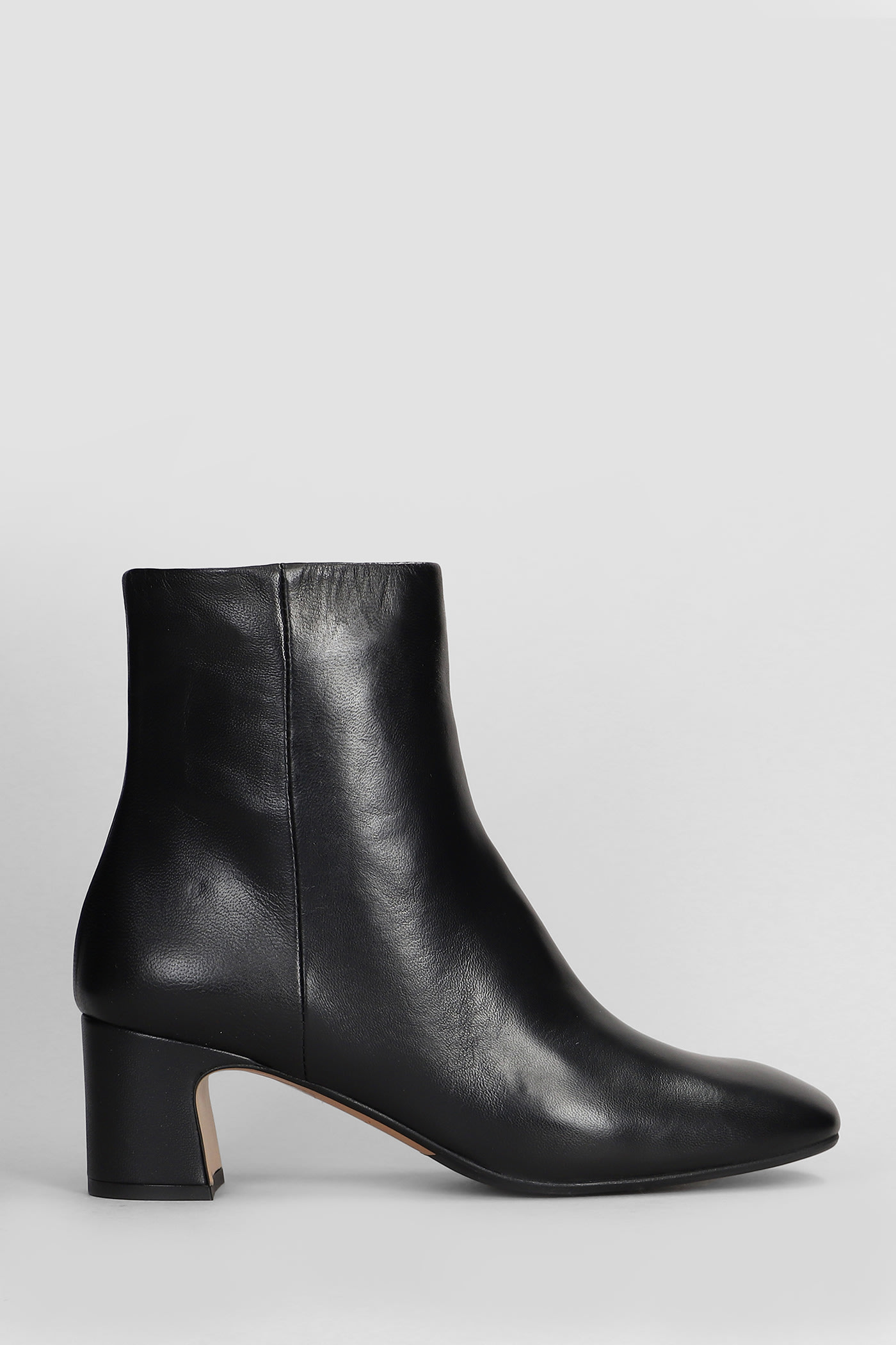 High Heels Ankle Boots In Black Leather