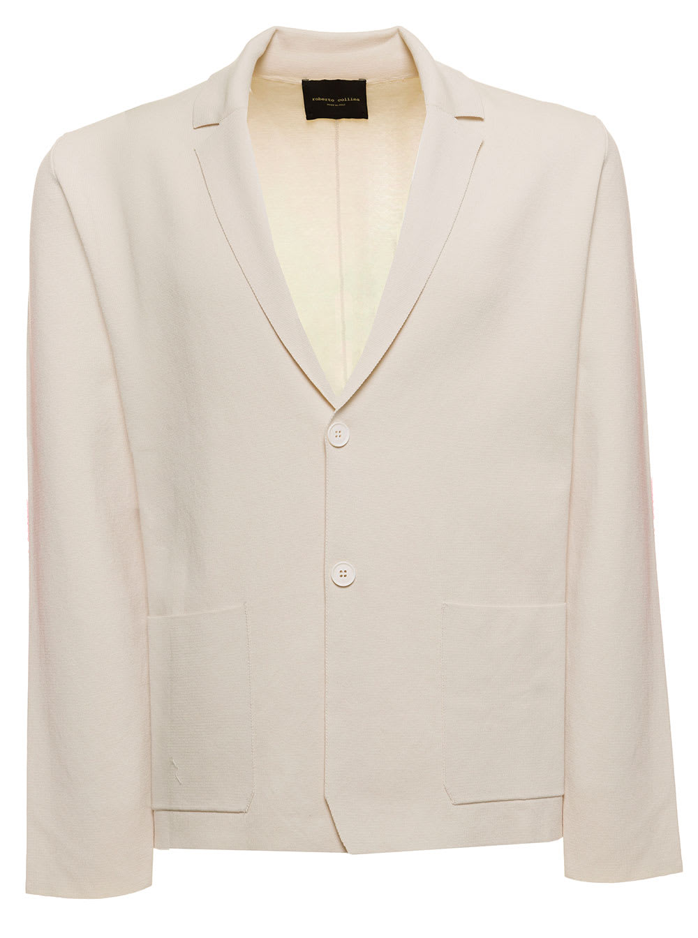 Roberto Collina Womans Ivory Colored Cotton Single-breasted Jacket