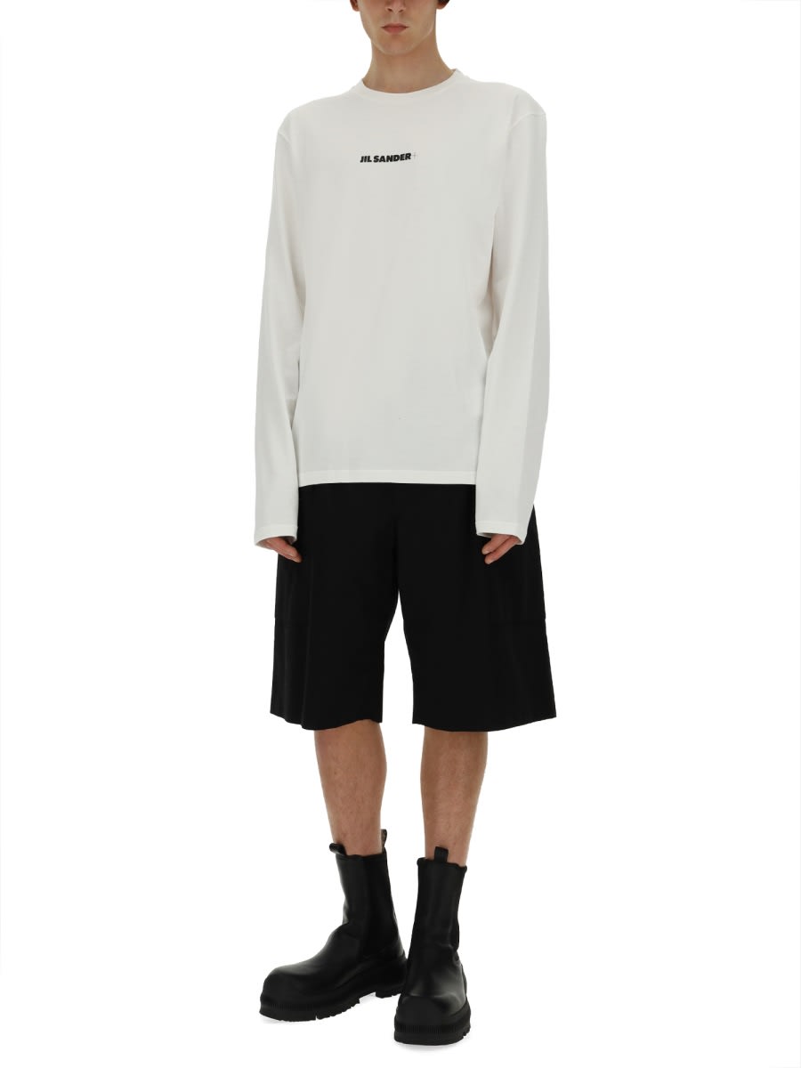 Shop Jil Sander T-shirt With Logo In Ivory