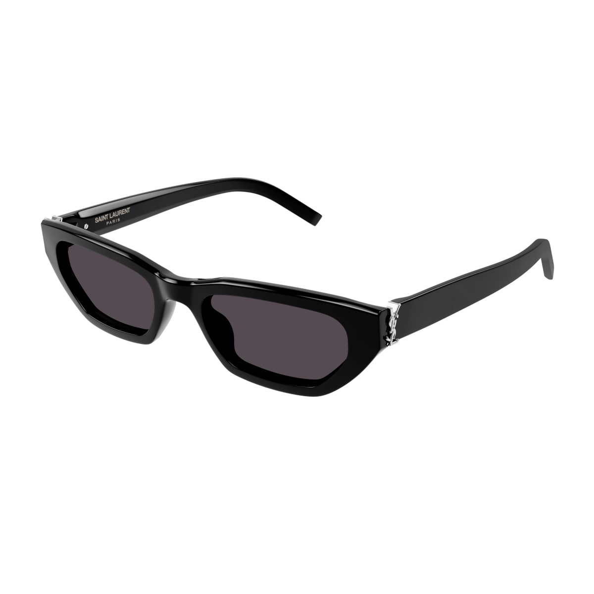 Saint Laurent Sl M126 Linea Monogram 001 Black Sunglasses In Black