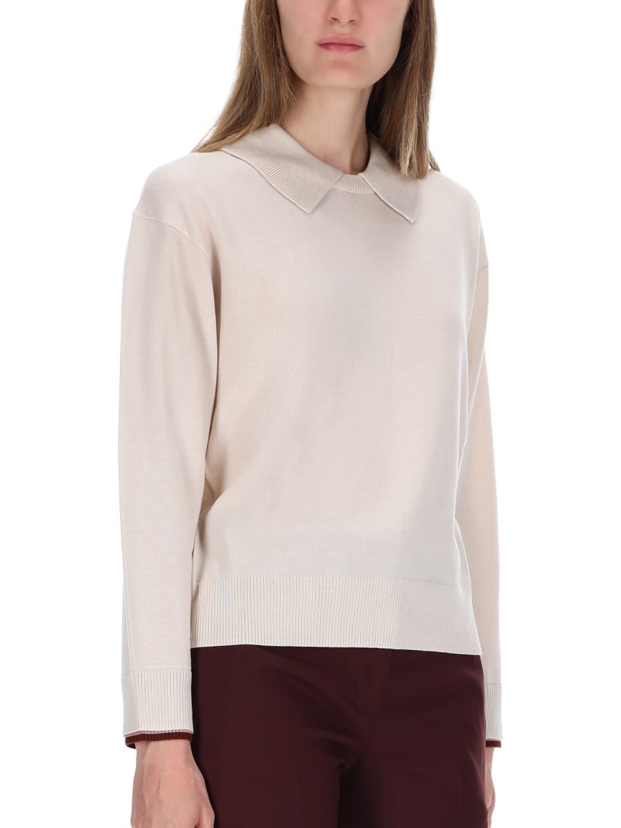 Paul Smith Knitted Collar Sweater In Neutral