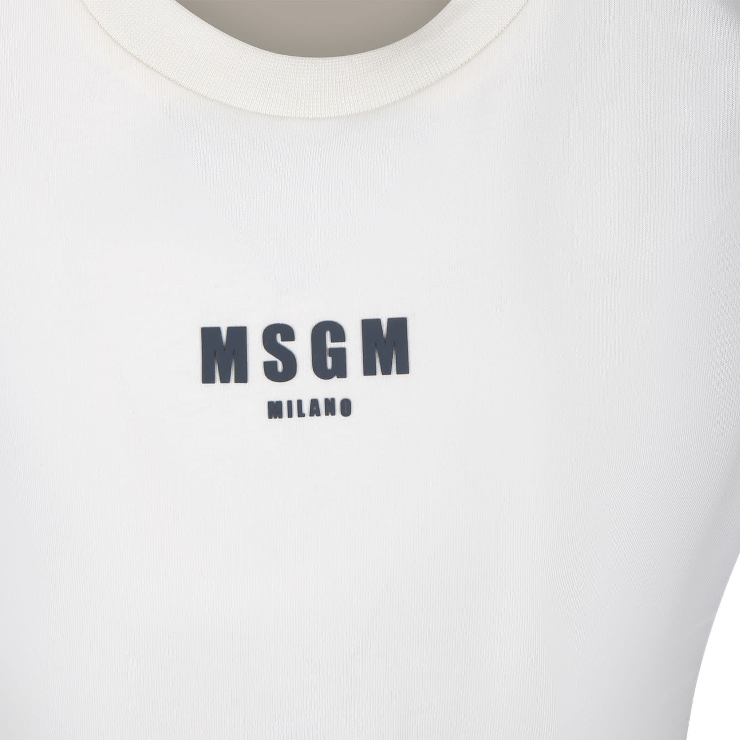 Shop Msgm Ivory Tank Top For Boy With Logo And Writing