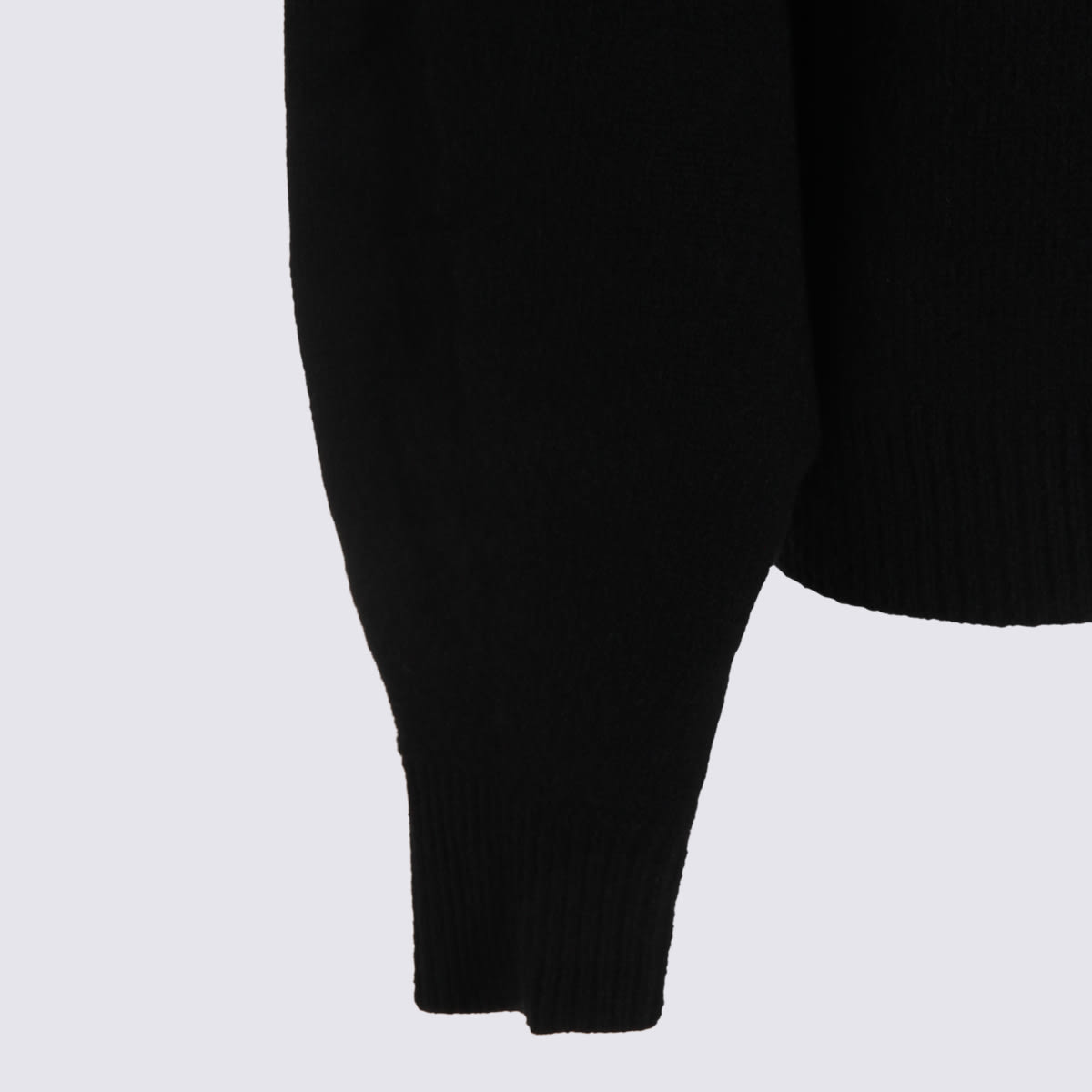 Malo Ribbed Mock Neck Knitwear With Long Sleeves In Black