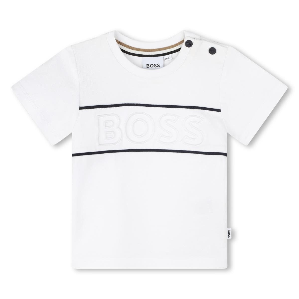 Shop Hugo Boss T-shirt With Embroidery In White
