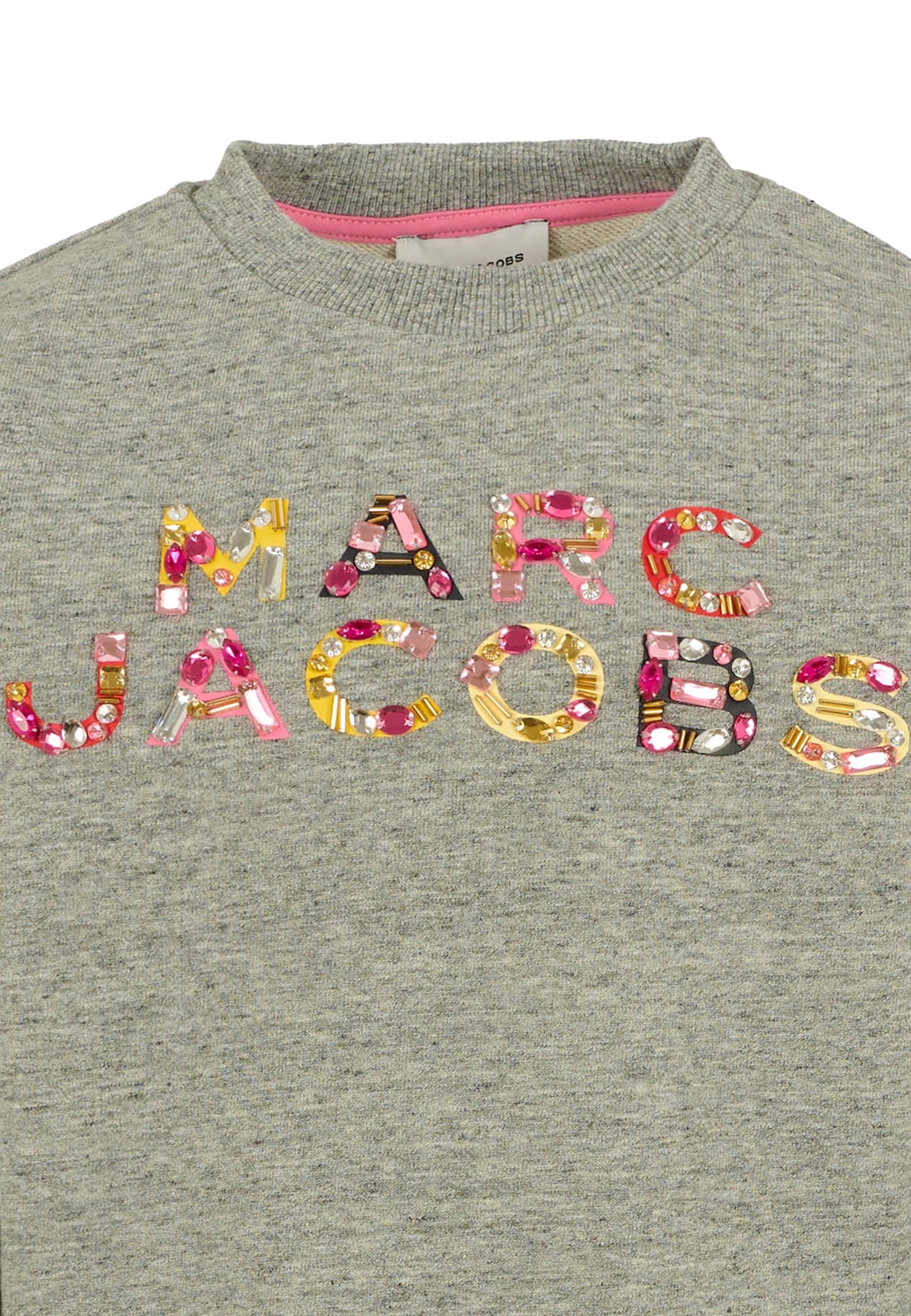 Marc Jacobs Grey Sweatshirt For Girl With Logo In Gray