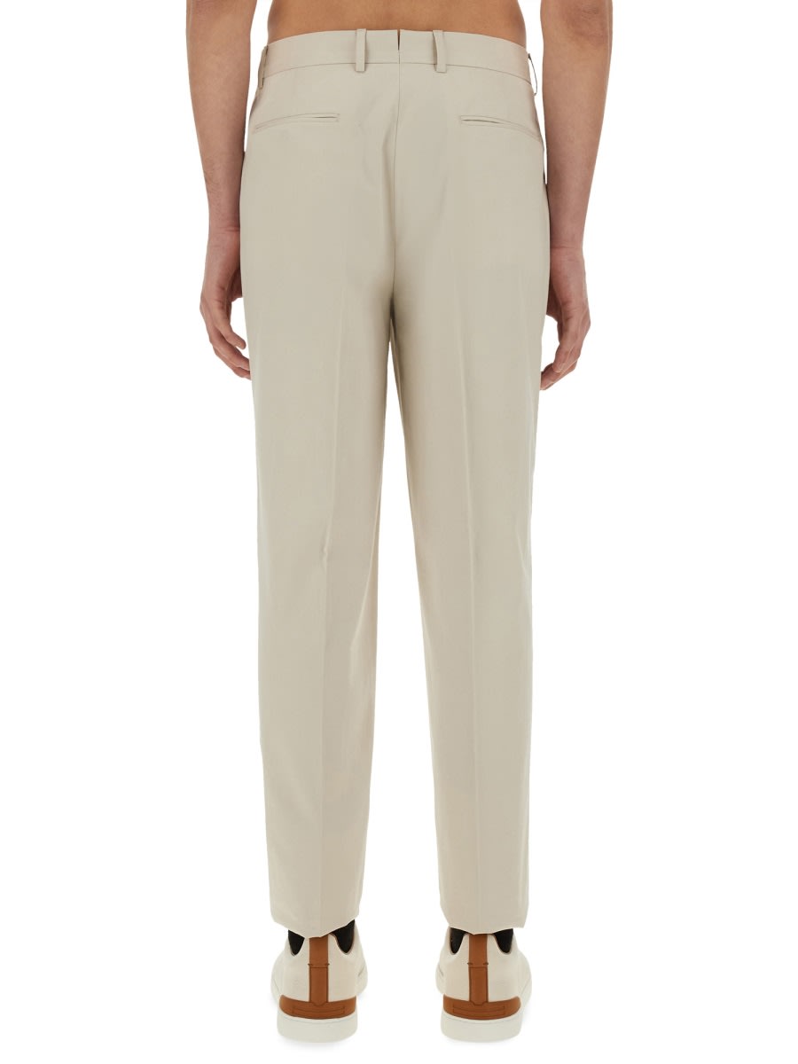 Shop Zegna Pants With Pleat In Beige