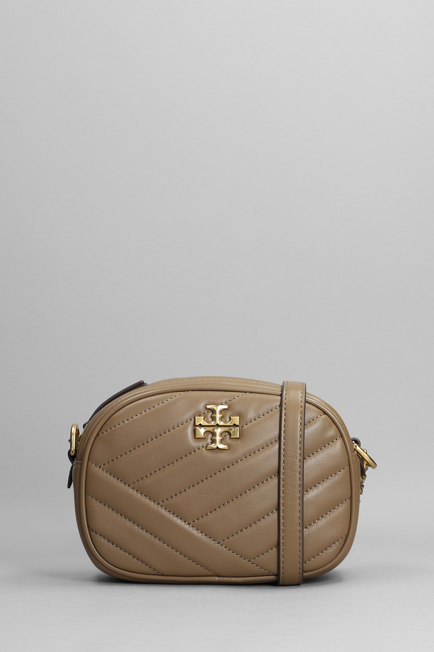 Tory Burch Kira Shoulder Bag In Taupe Leather