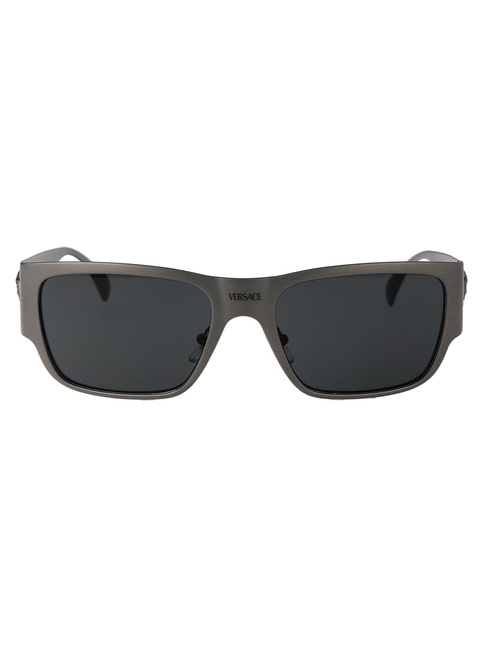 Shop Versace 0ve2262 Sunglasses In 126287 Gunmetal