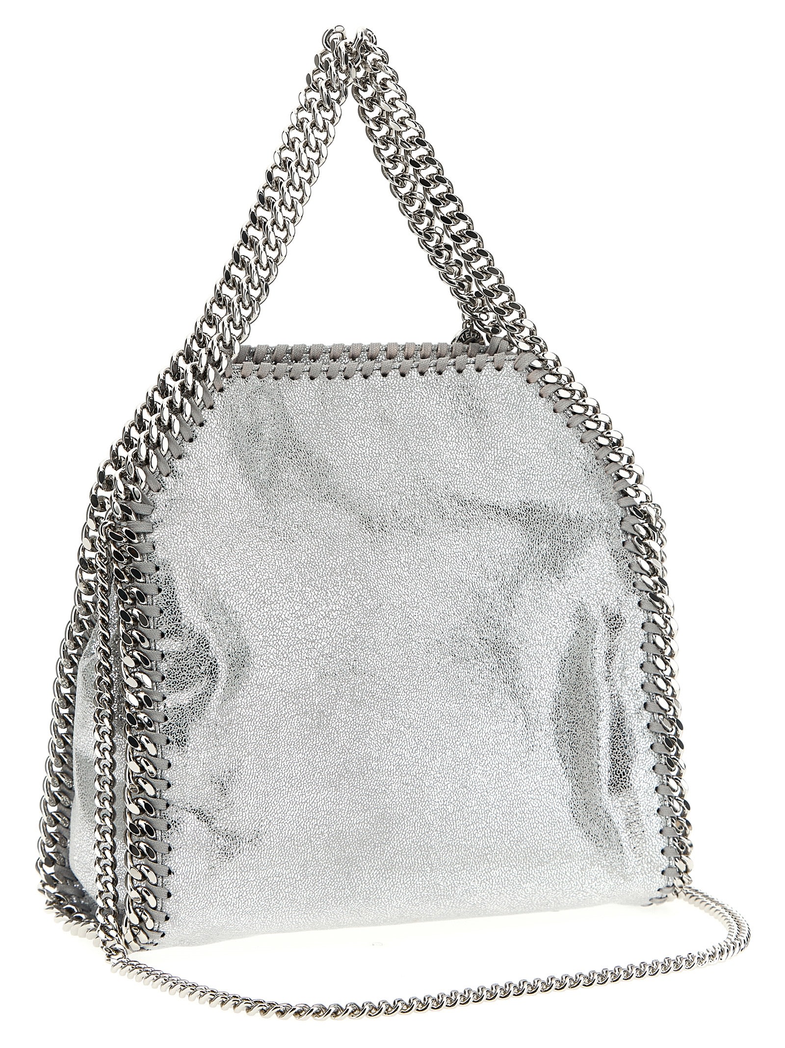 Shop Stella Mccartney Falabella Mini Handbag In Argento