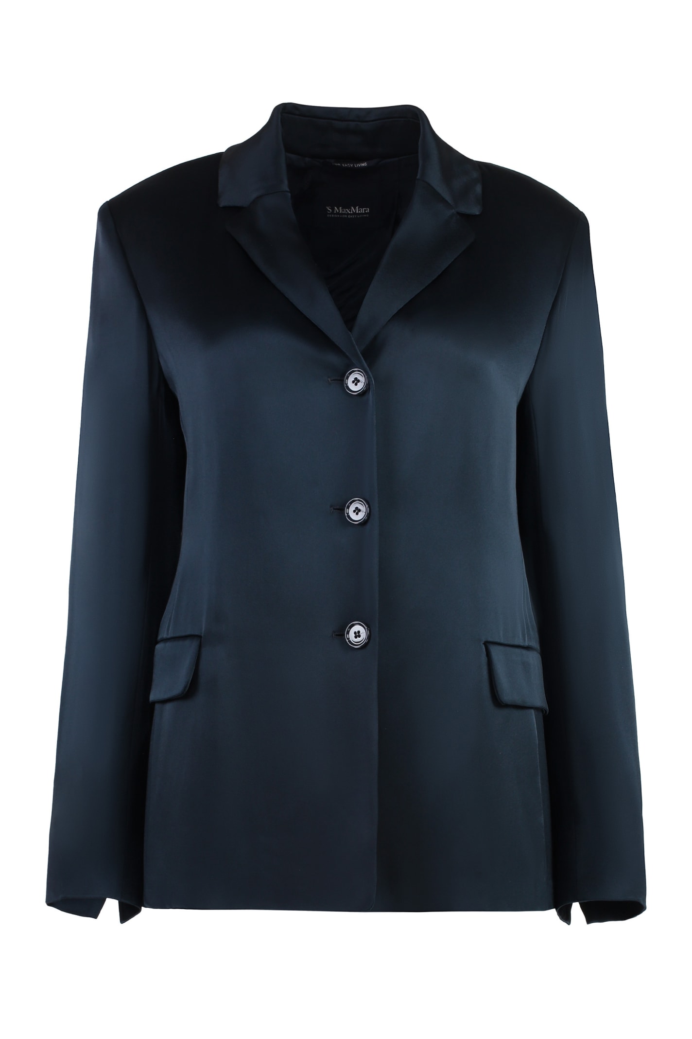 Shop 's Max Mara Guido Satin Blazer In Blue