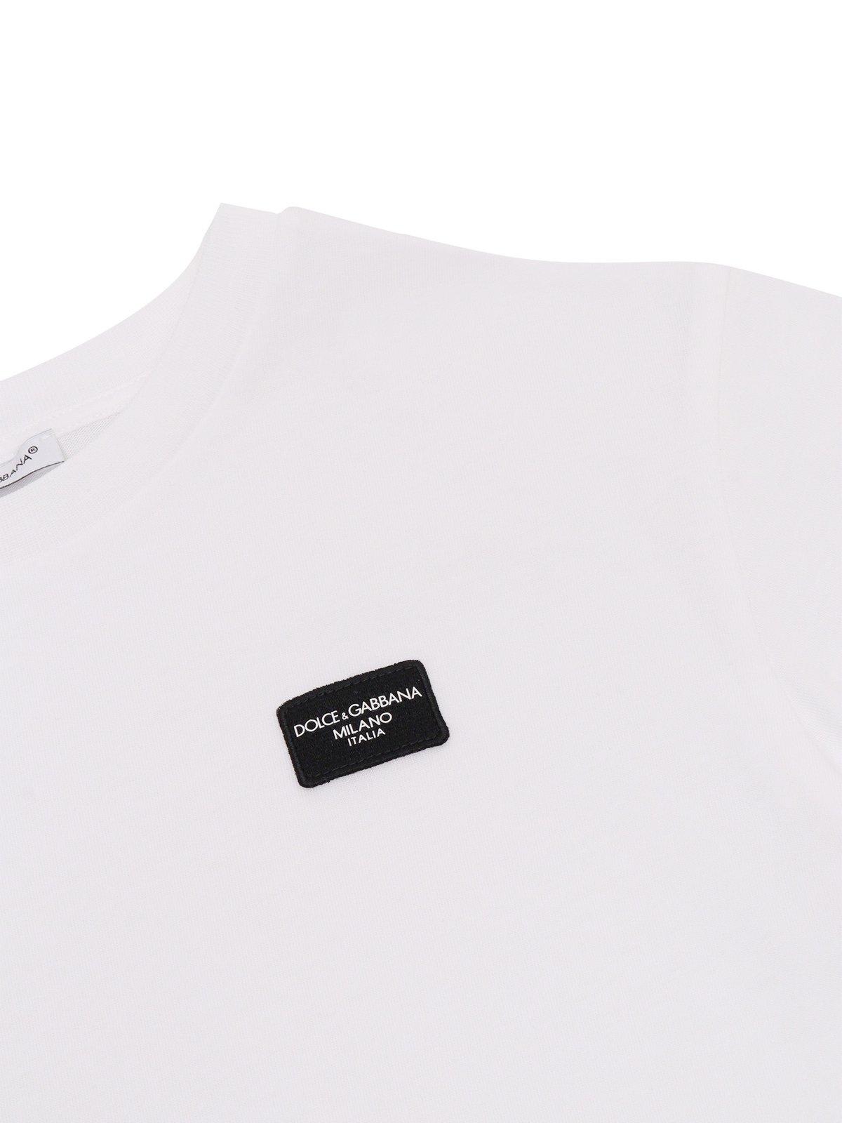 Shop Dolce & Gabbana Logo-patch Crewneck T-shirt In White