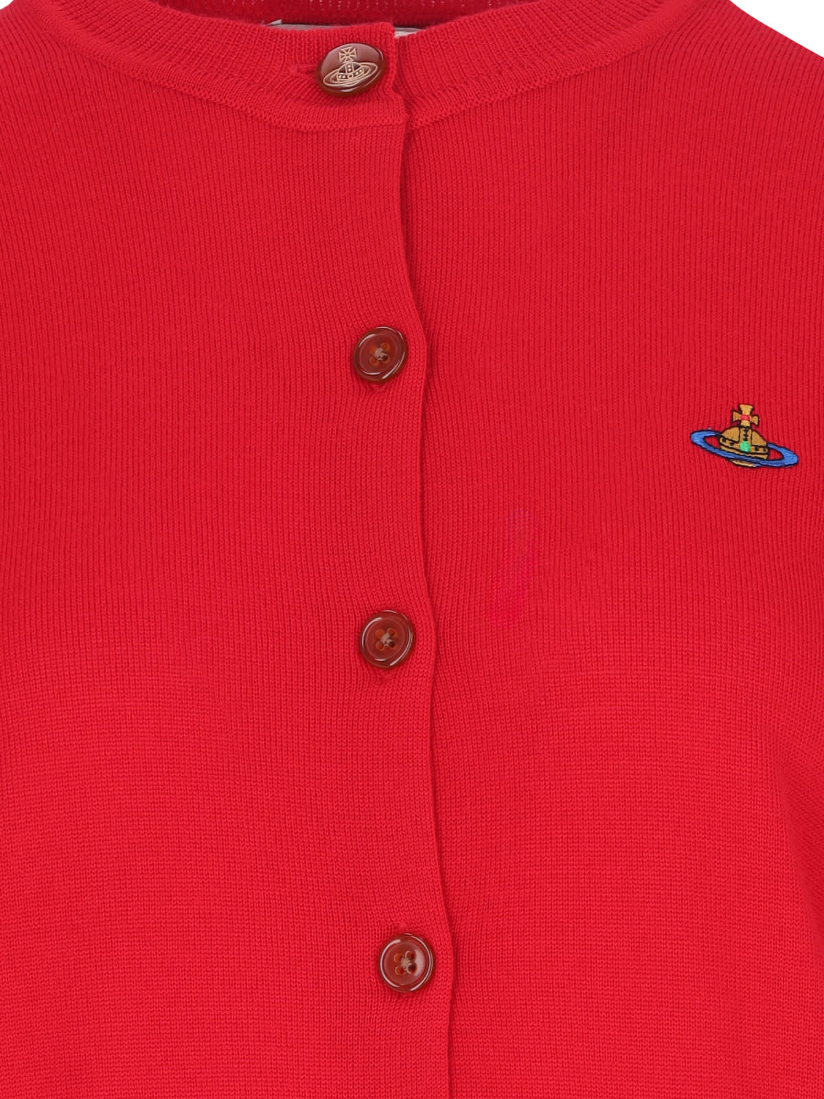 Shop Vivienne Westwood Bea Logo Cardigan In Red