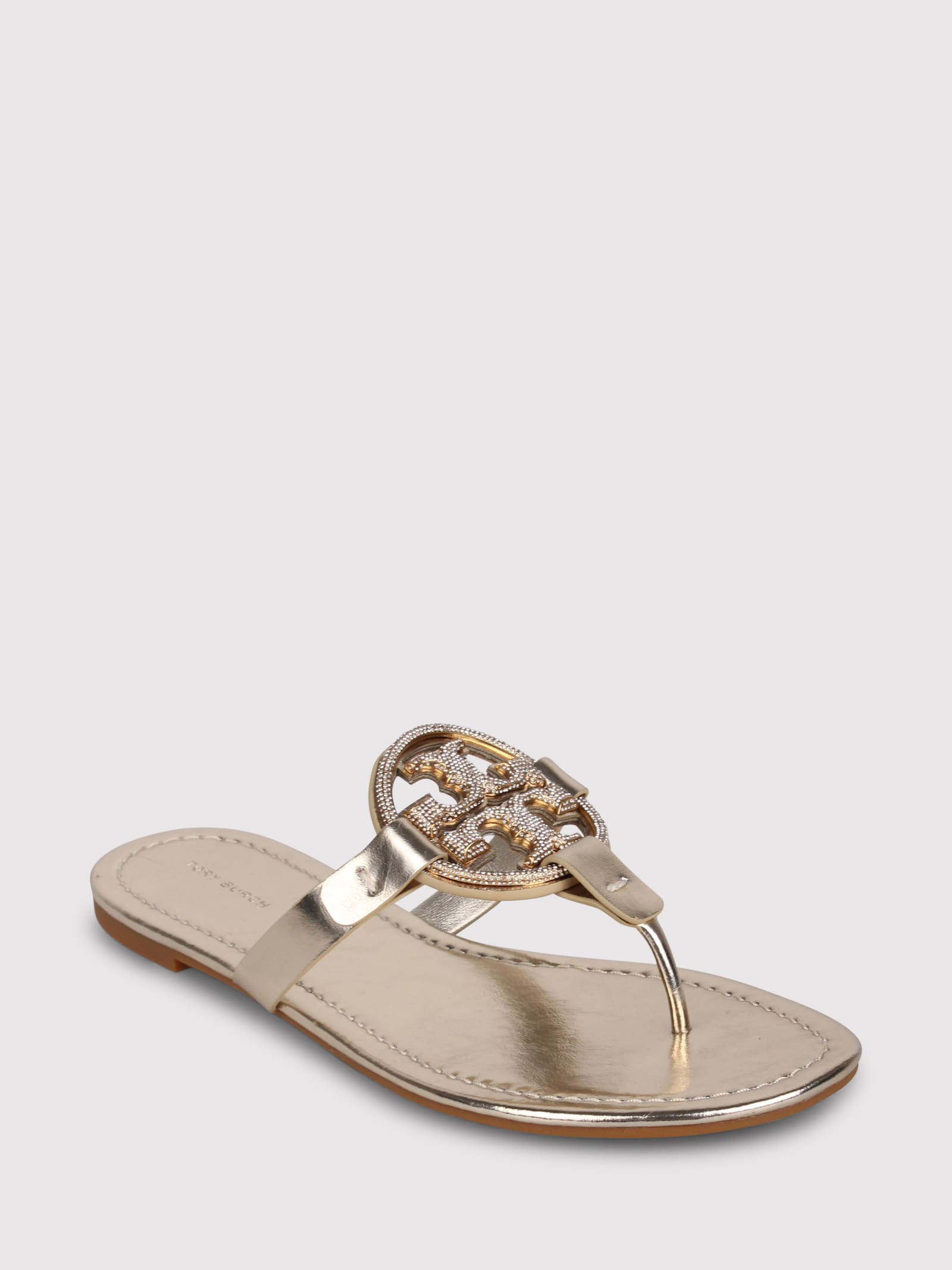 Shop Tory Burch Miller Pavé Rhinestone-embellished Sandals