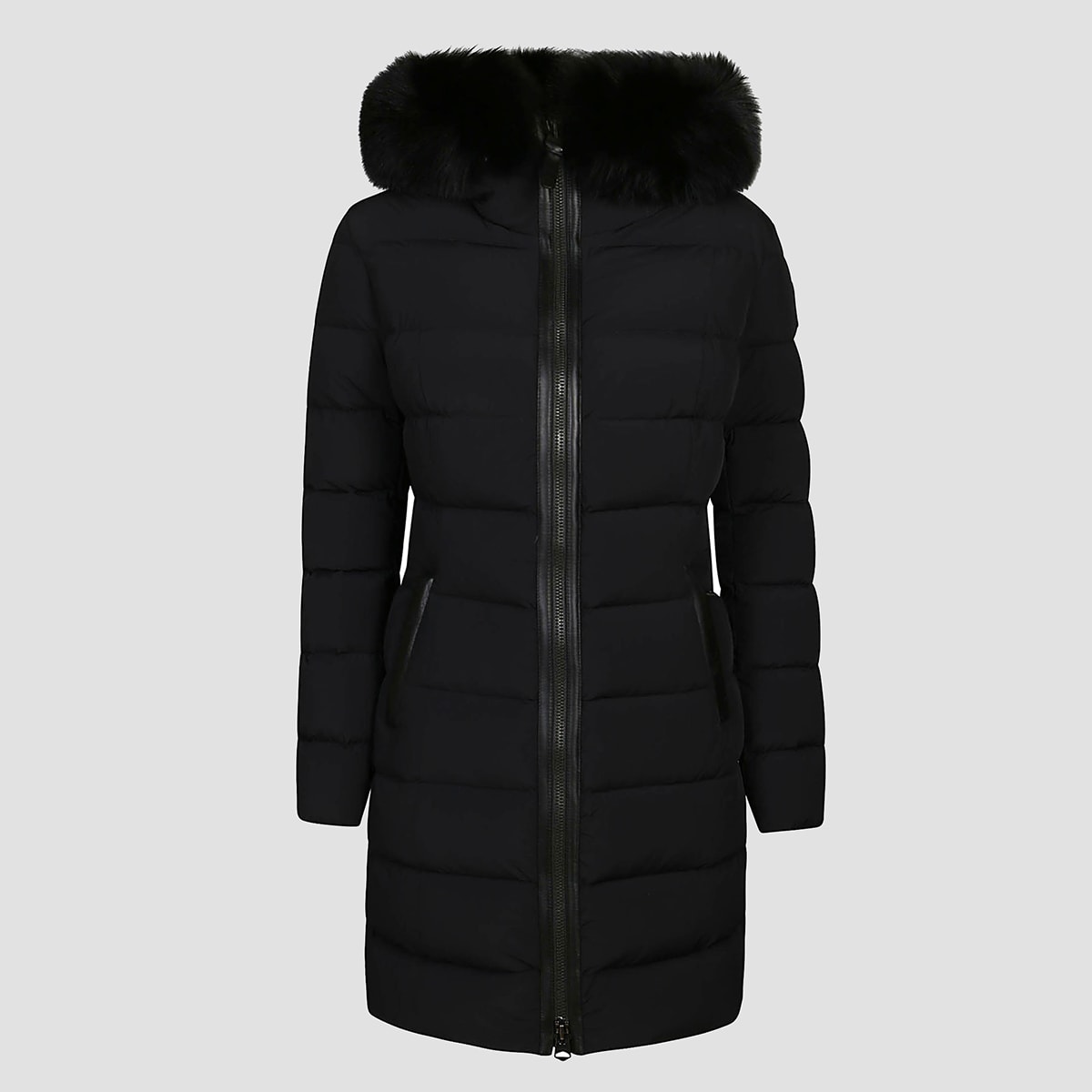 Mackage Black Stretch Nylon Down Jacket In Black