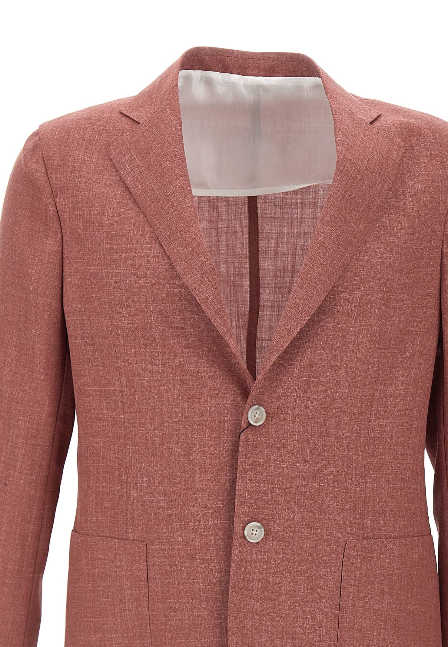 Shop Barba Napoli Wool, Silk And Linen Blazer In Red