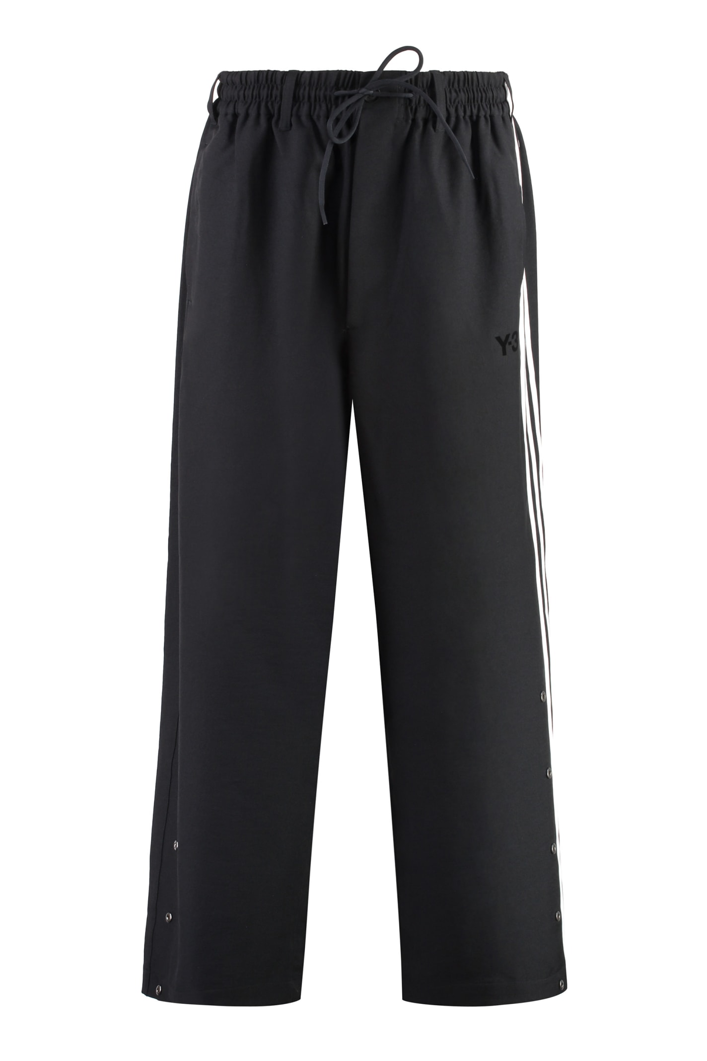 Shop Y-3 Side Panel Wide Leg Trousers In Black