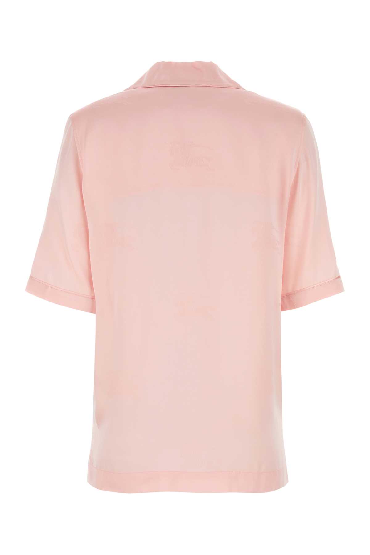 Burberry Pastel Pink Satin Shirt In Softblossom