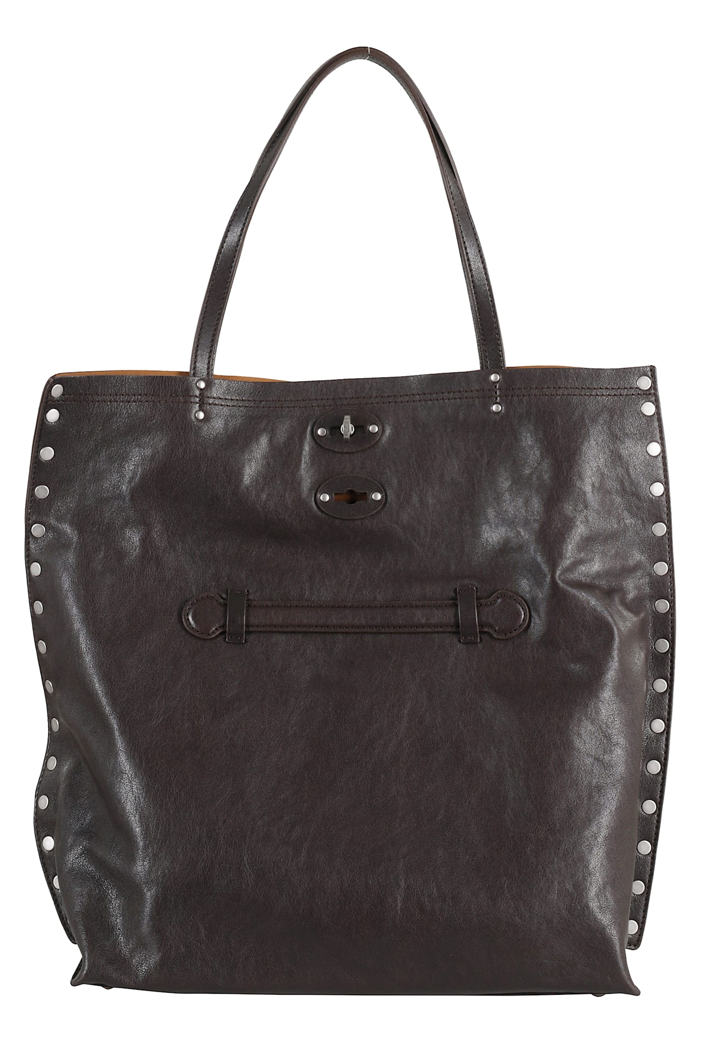 Zanellato Shoulder Bag With Studded Detailing And Dual Handles