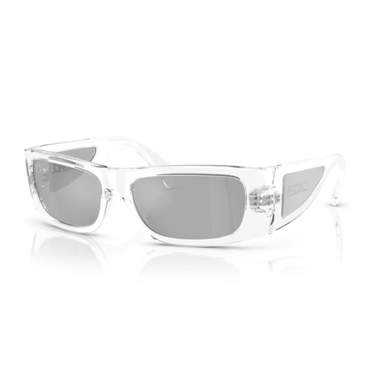 Versace 0ve4482 Lens Logo Rectangular Frame Sunglasses In White
