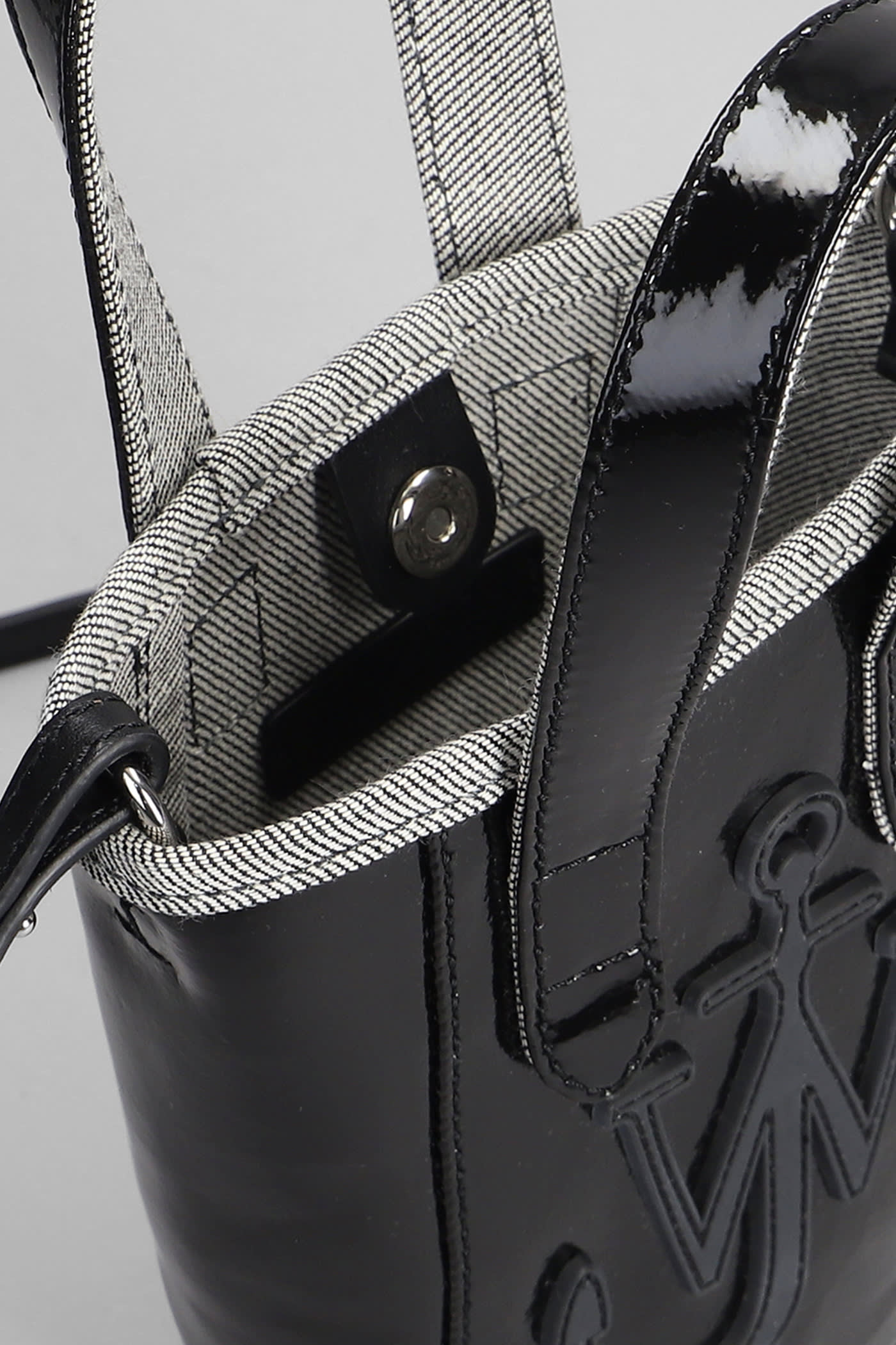 JW ANDERSON BELT TOTE SHOULDER BAG IN BLACK COTTON