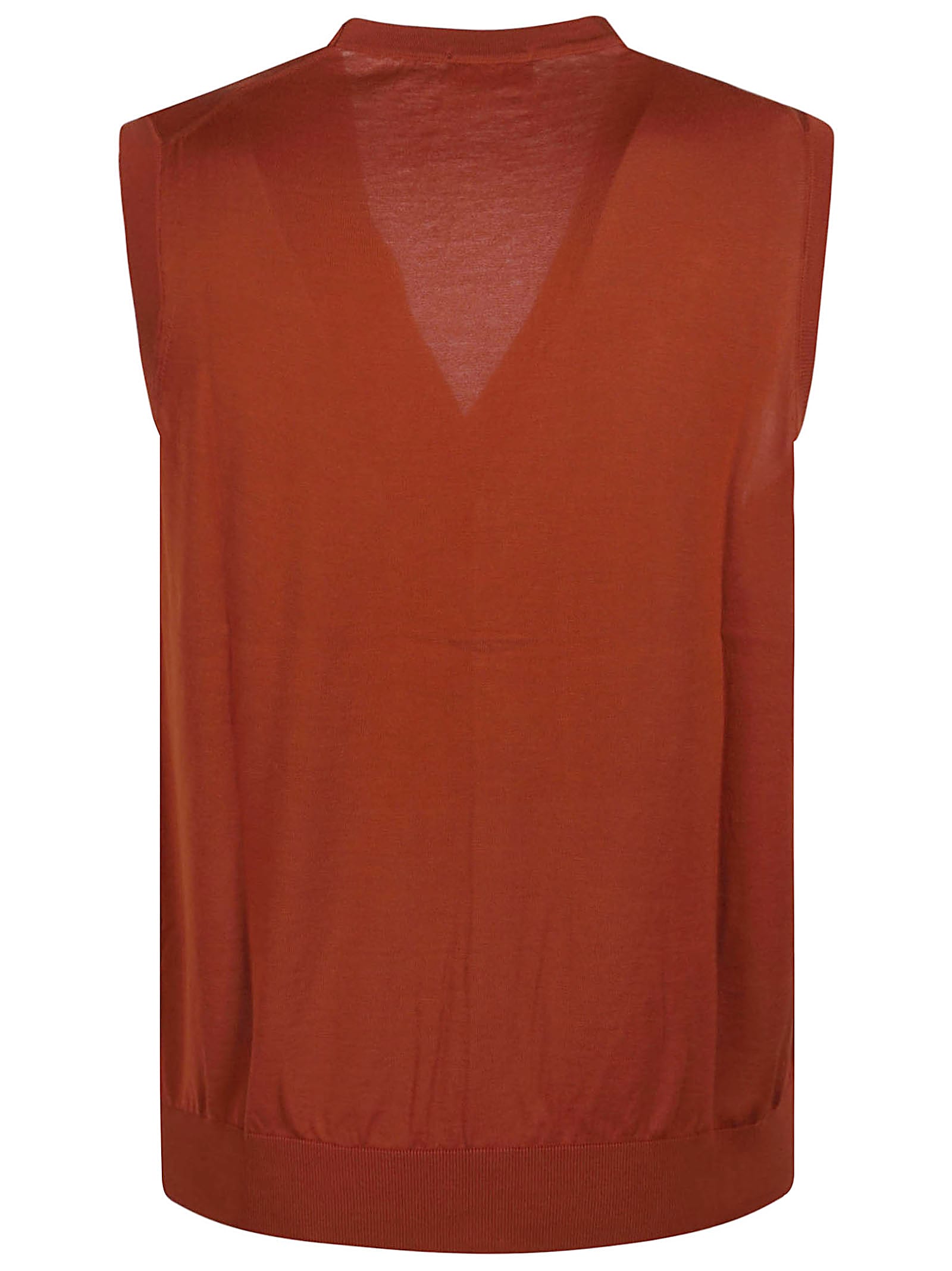 Drumohr Button-front Cotton Waistcoat In Ruggine