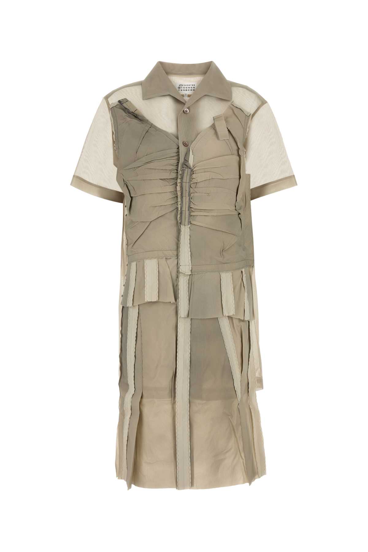 Cappuccino Mesh Shirt Dress