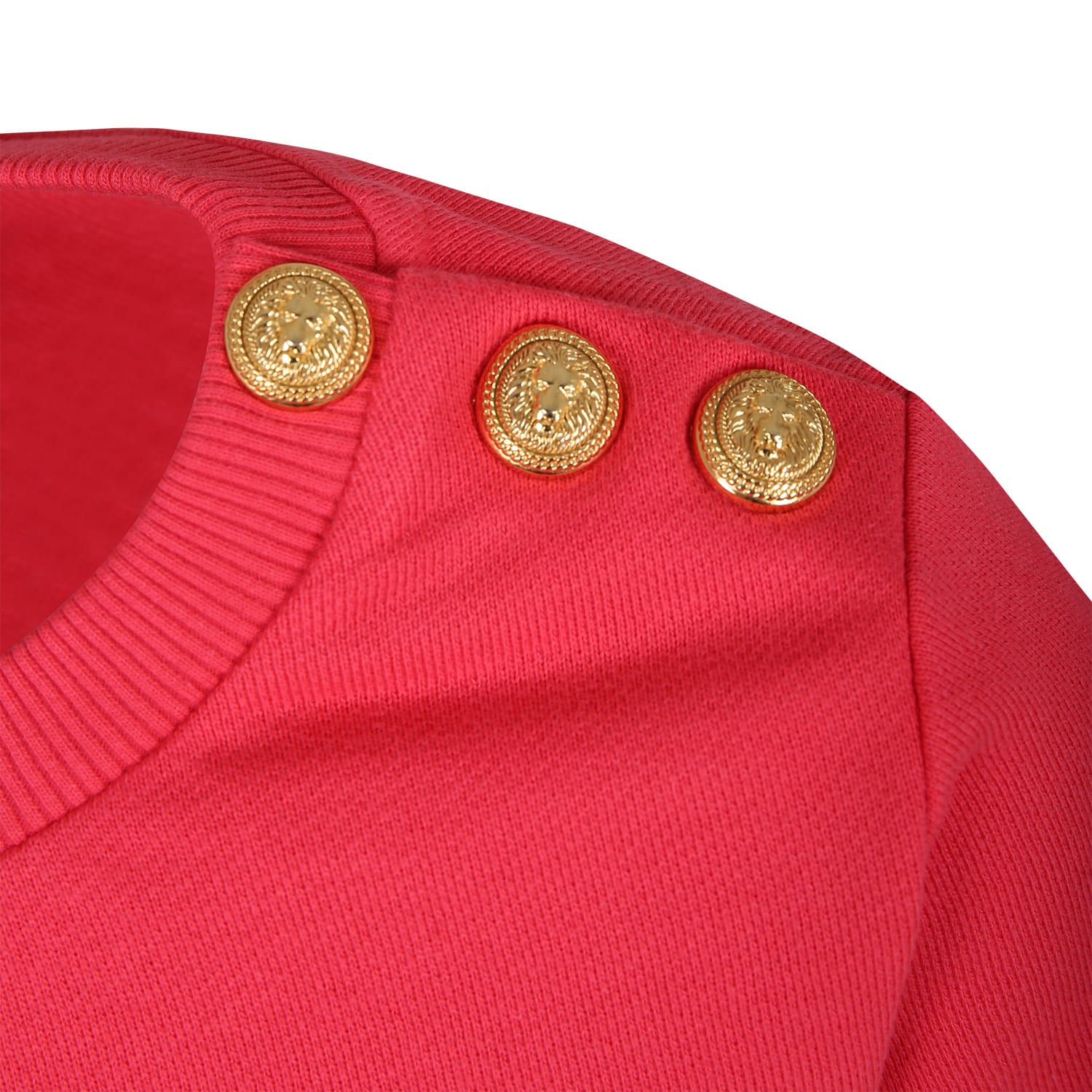 Shop Balmain Fuchsia Sweatshirt For Girl With Logo