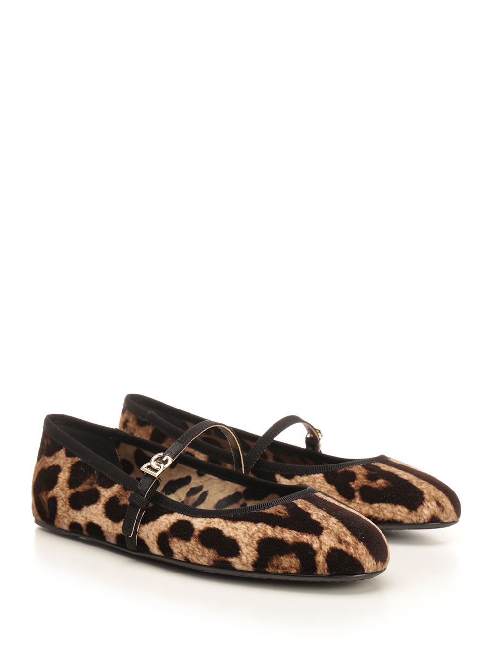 DOLCE & GABBANA PRINTED VELVET BALLERINA 
