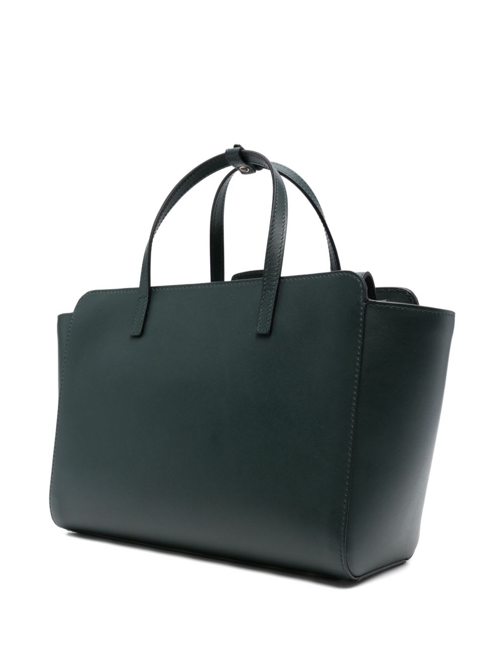 Hidesins Flap Medium Leather Tote In Green