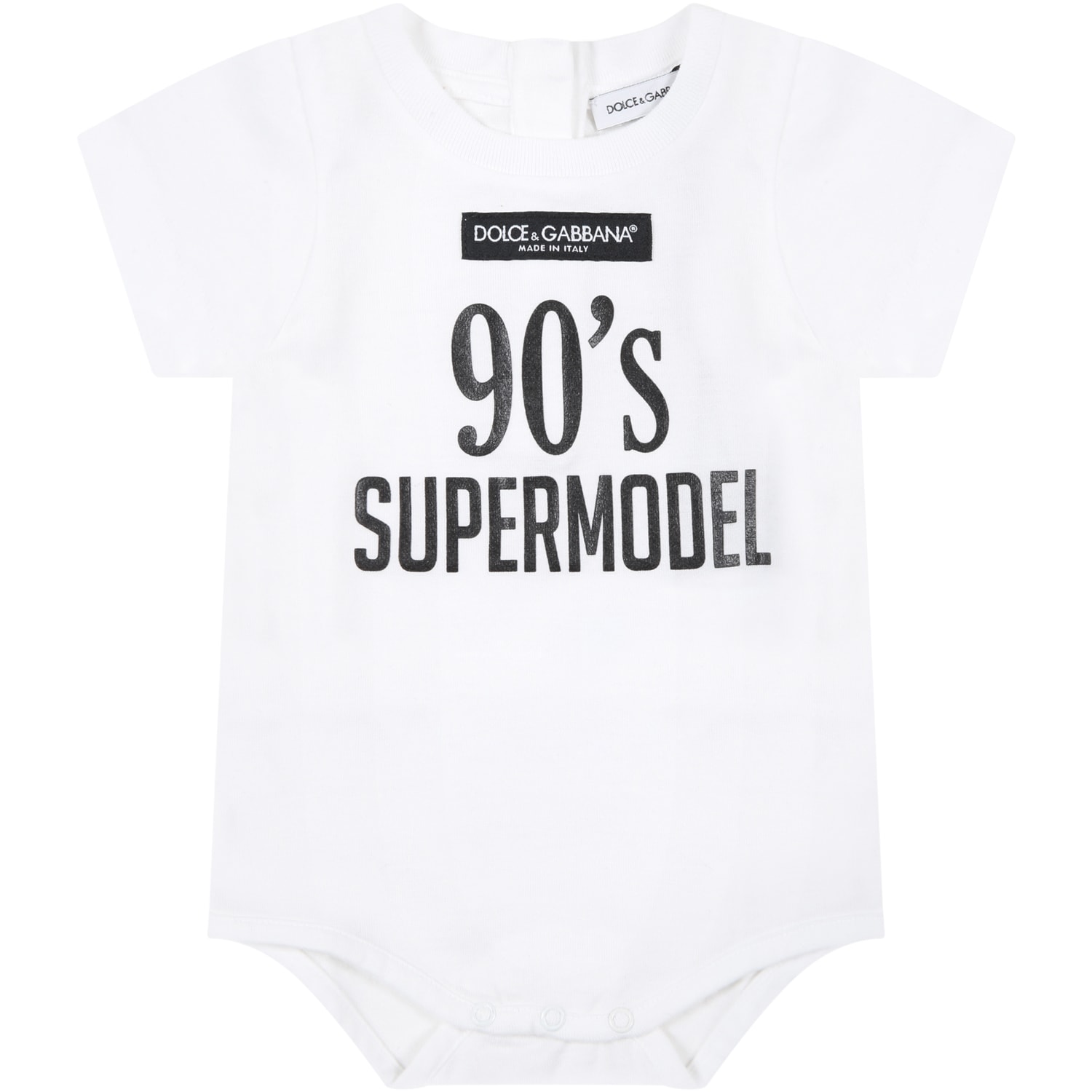 Dolce & Gabbana White Body For Babykids With Balck Logo