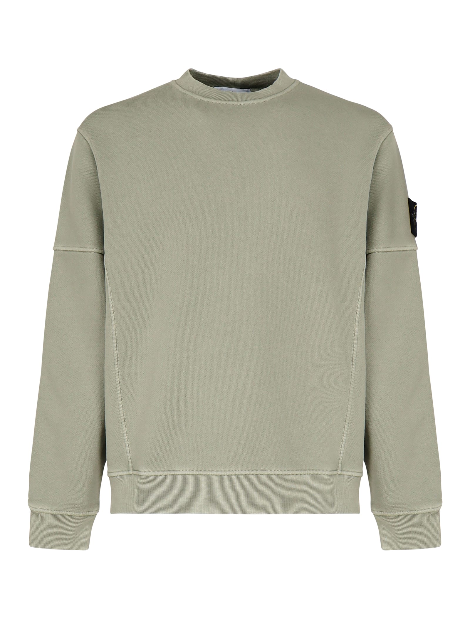 Stone Island Sweatshirt With Logo Patch In Green