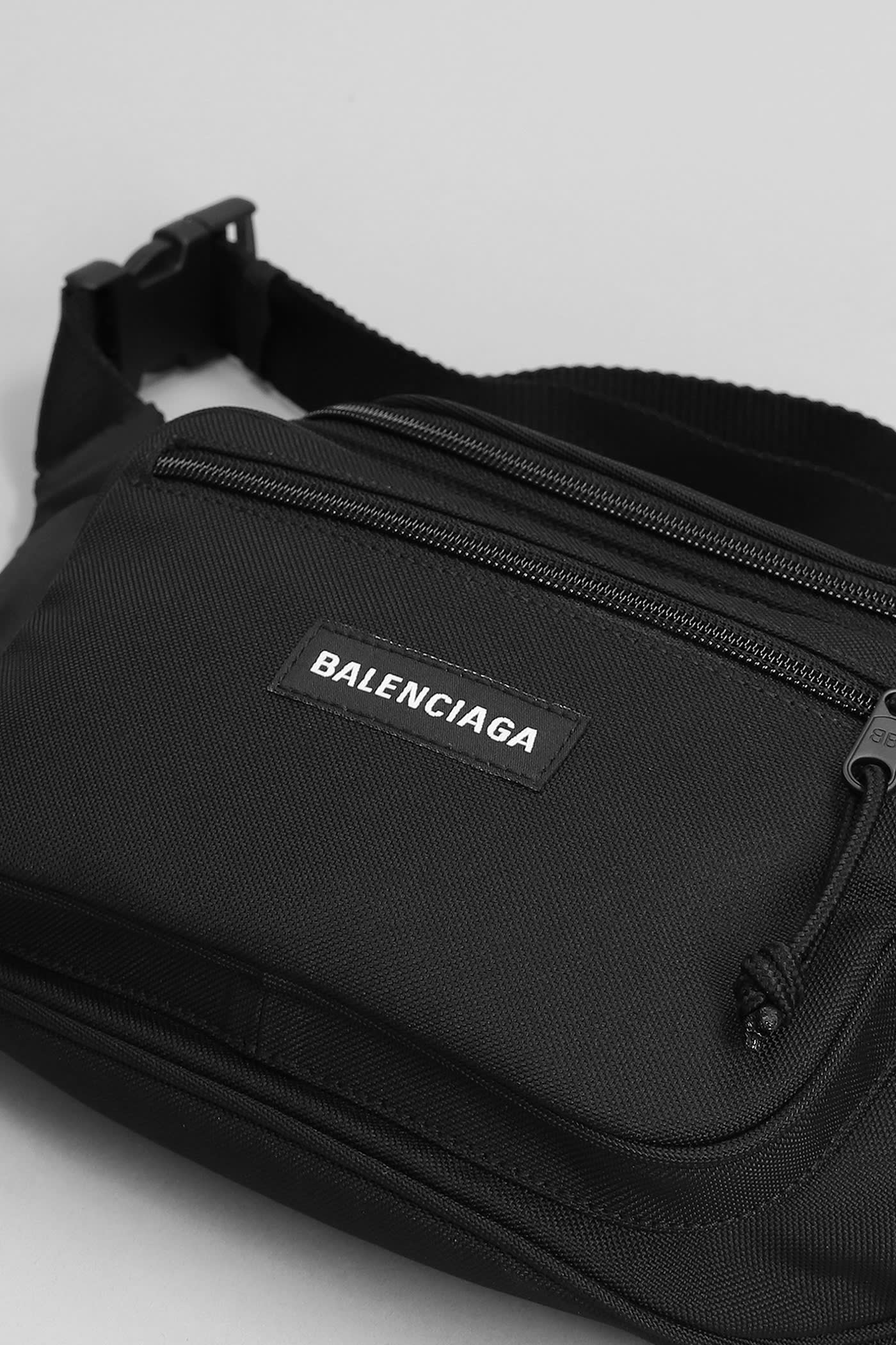 Balenciaga Explorer Waist Bag In Black Polyamide In Black
