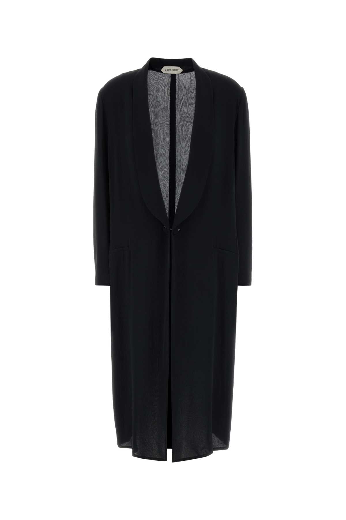 Alberta Ferretti Silk Georgette Coat Coats And Trench Coats Black In Black
